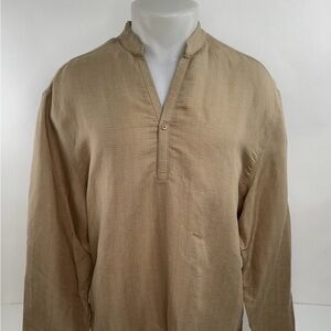 Cubavera Beige Linen-Blend Shirt